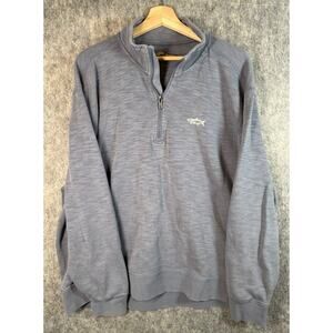 Orvis Mens 1/4 Zip Pullover Sweater XL GRAY HEATHER KNIT SHIRT COTTON /TENCEL